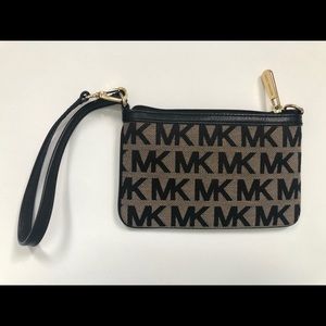 Like New Michael Kors MK Wristlet Logo Pattern